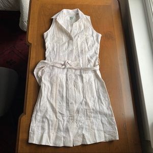 White Panama linen dress Size S